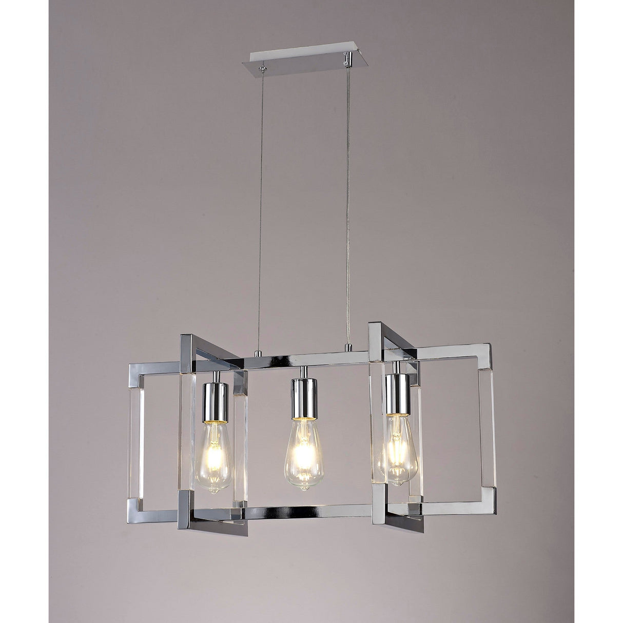 Canto 3 Light Linear Suspension Light - Polished Nickel