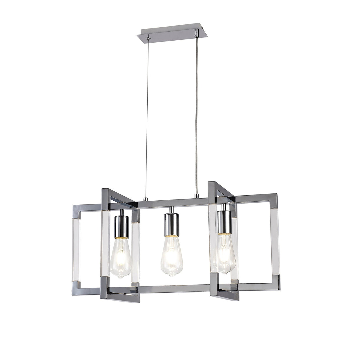 Canto 3 Light Linear Suspension Light - Polished Nickel