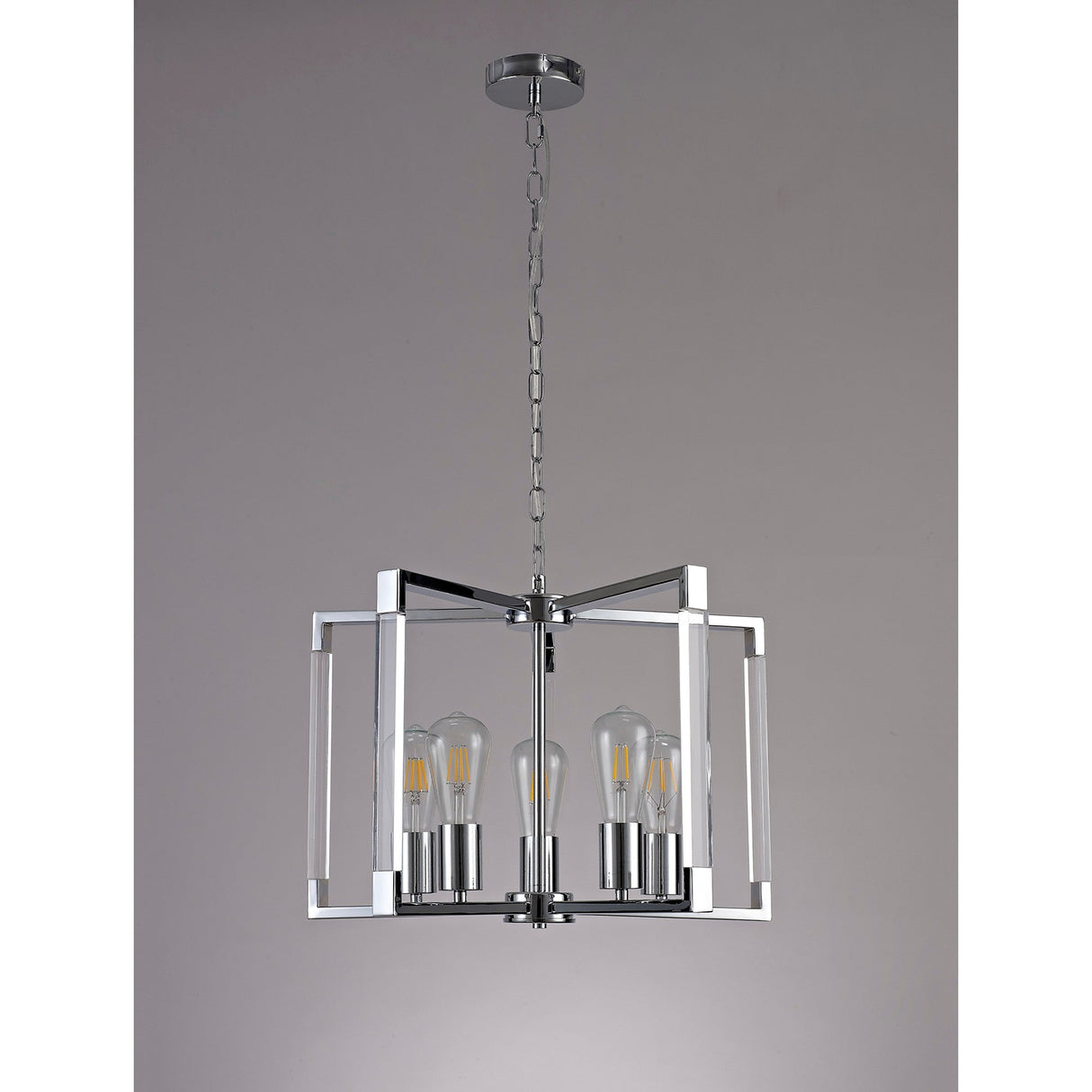 Canto 50cm 5 Light Chandelier - Polished Nickel