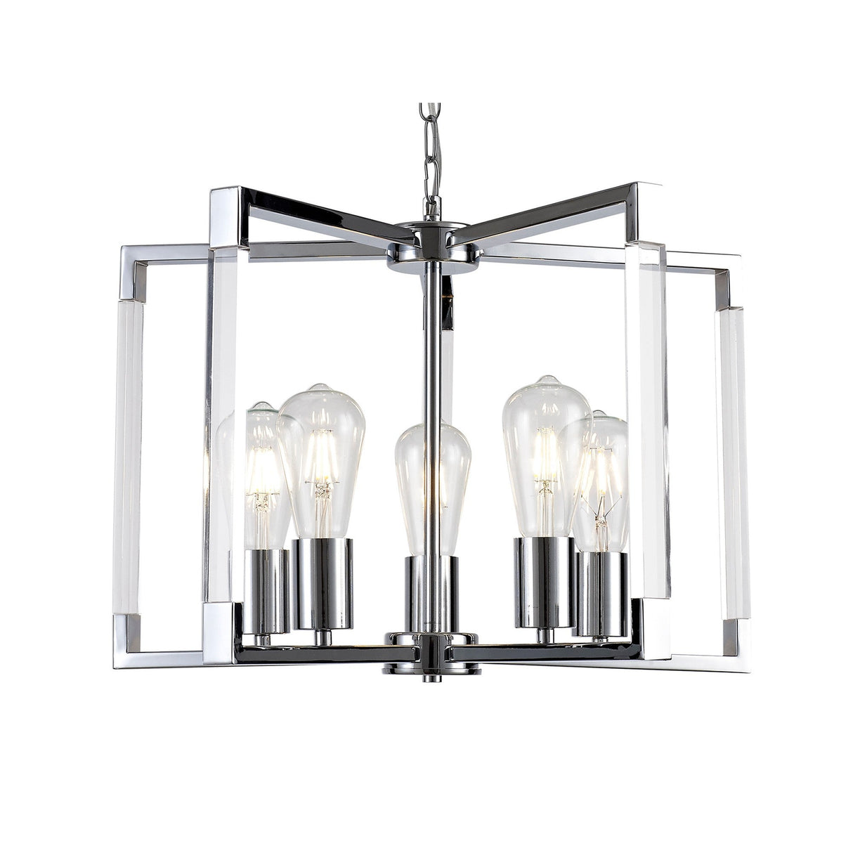 Canto 50cm 5 Light Chandelier - Polished Nickel