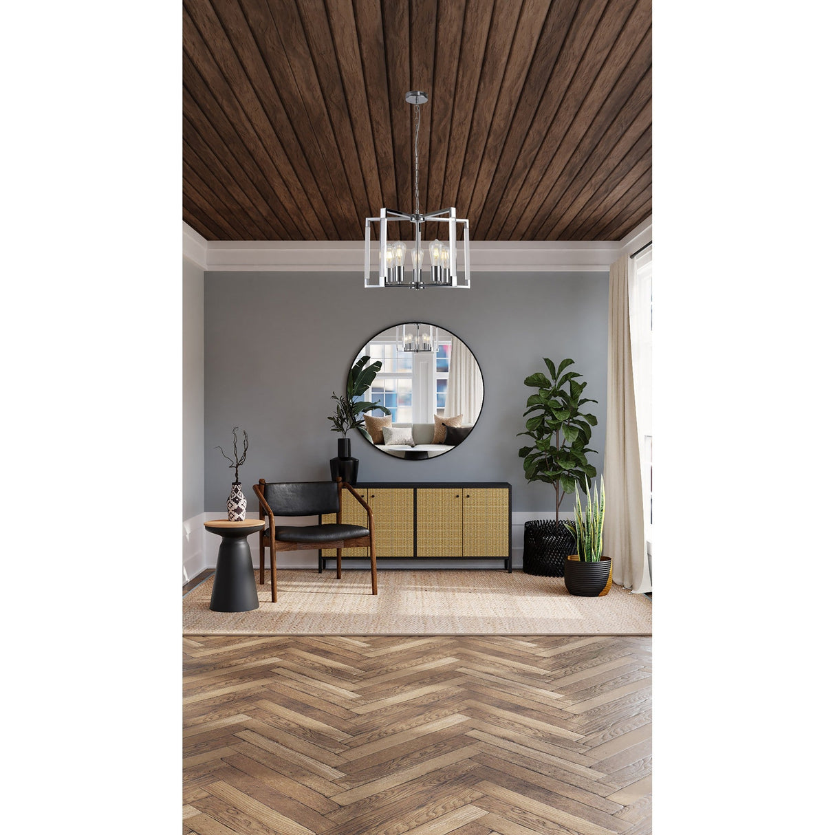 Canto 50cm 5 Light Chandelier - Polished Nickel