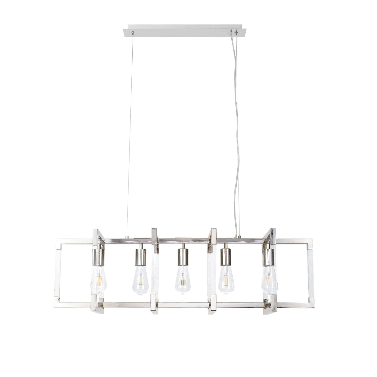 Canto 5 Light Linear Suspension Light - Polished Nickel