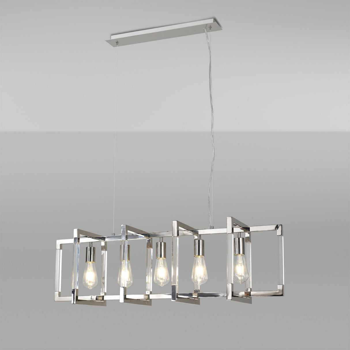 Canto 5 Light Linear Suspension Light - Polished Nickel