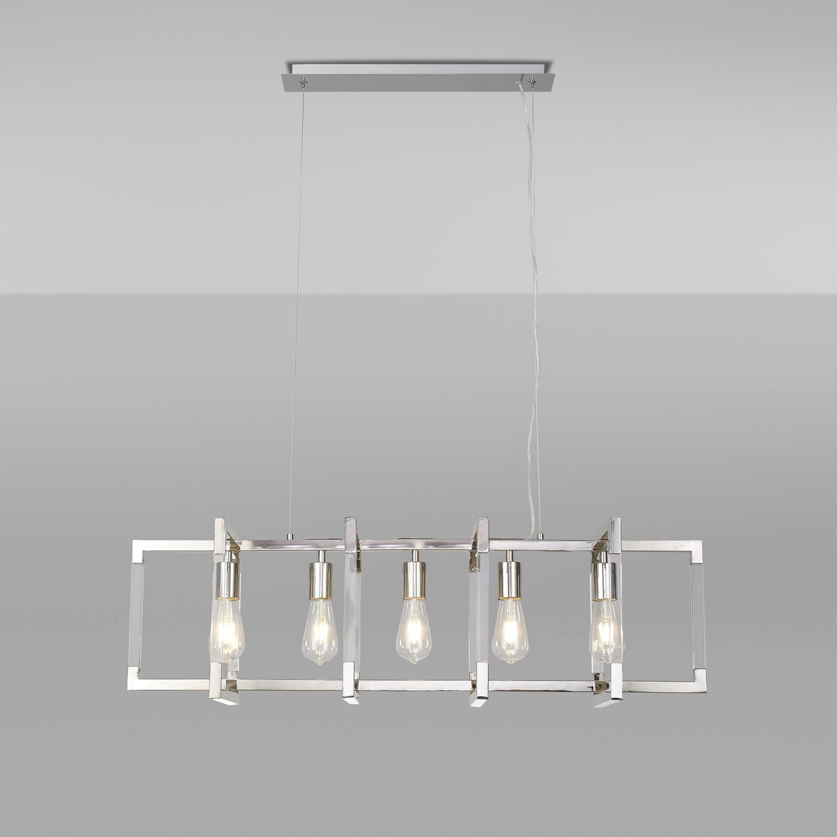 Canto 5 Light Linear Suspension Light - Polished Nickel