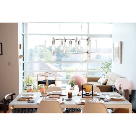 Canto 5 Light Linear Suspension Light - Polished Nickel