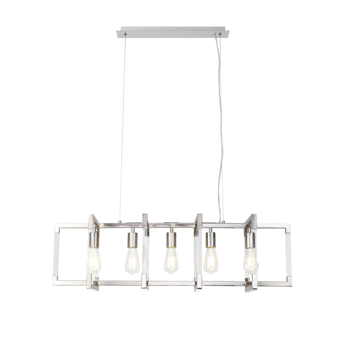 Canto 5 Light Linear Suspension Light - Polished Nickel