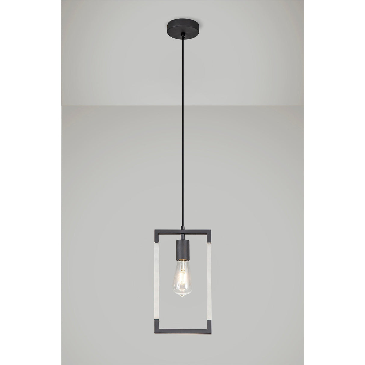 Canto Rectangle 1 Light Pendant Light - Graphite