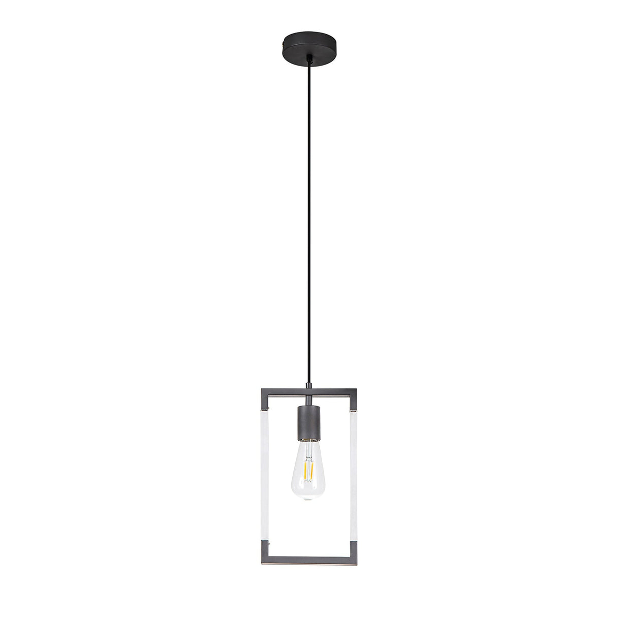 Canto Rectangle 1 Light Pendant Light - Graphite