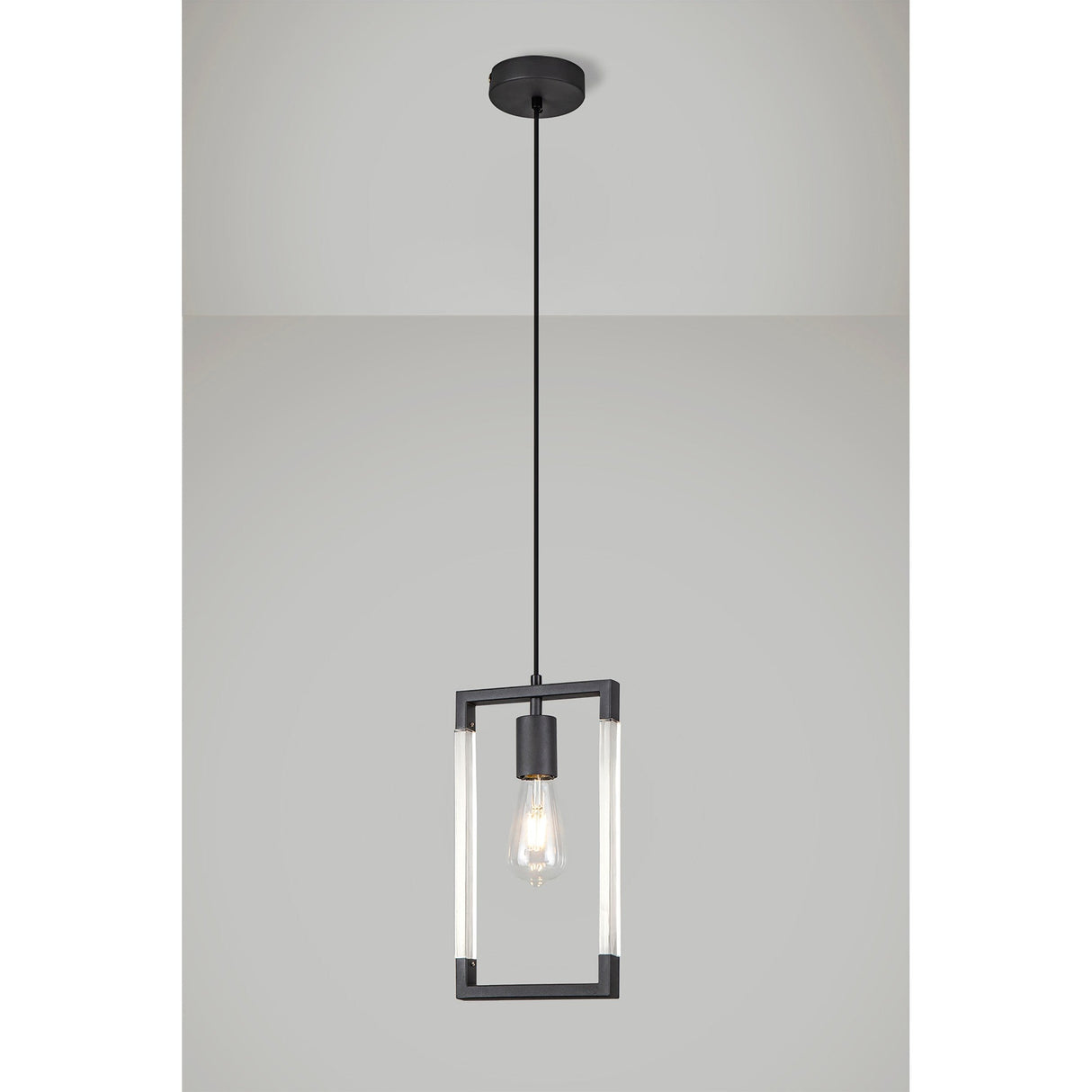Canto Rectangle 1 Light Pendant Light - Graphite