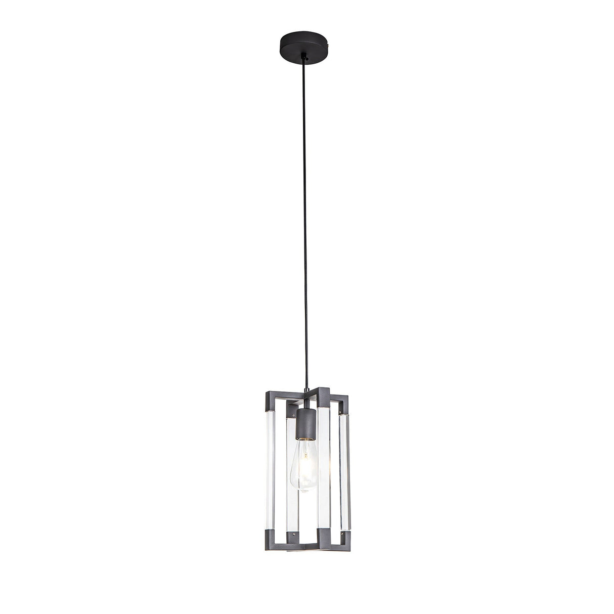 Canto Rectangle 1 Light Pendant Light - Graphite