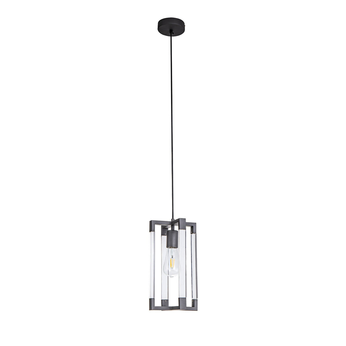 Canto Rectangle 1 Light Pendant Light - Graphite