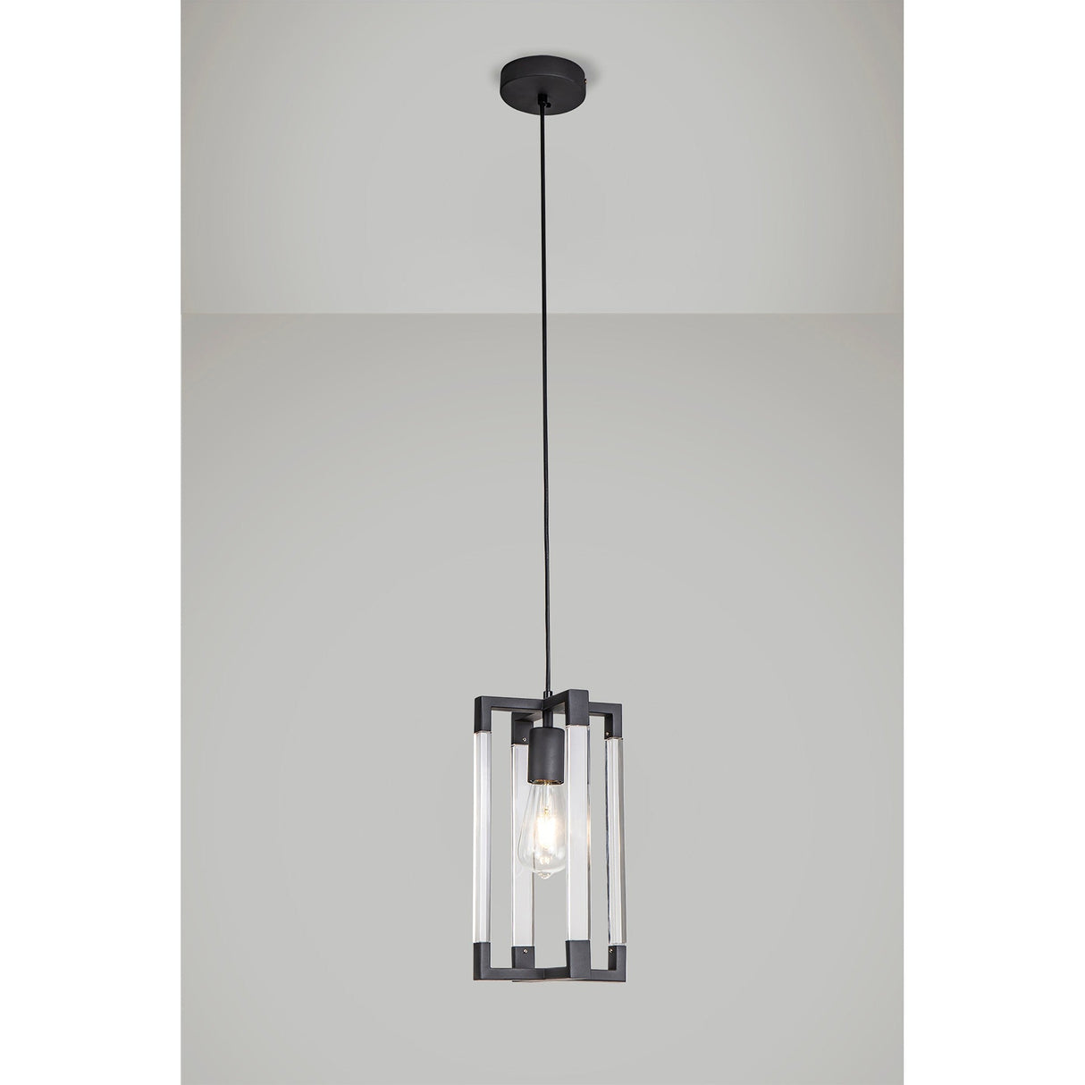 Canto Rectangle 1 Light Pendant Light - Graphite