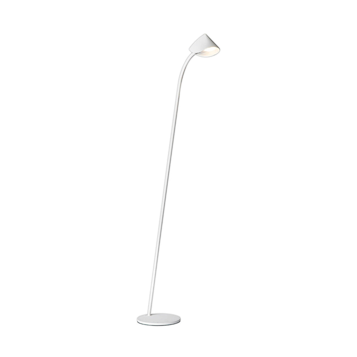 The Capuccina LED Floor Lamp 8.5W 3000K in white features a modern design and delivers ambient lighting, making it a stylish addition to any space.