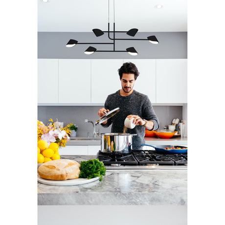 Capuccina 6 Light LED Linear Chandelier 45W 3000K - Black