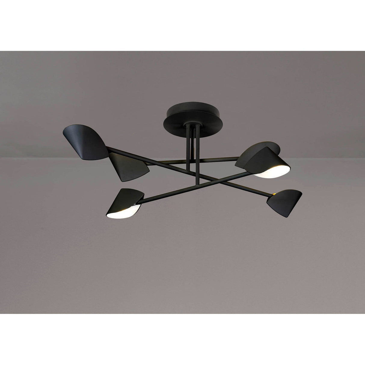 Capuccina Medium LED Semi-Flush Ceiling Light 45W 3000K - Black