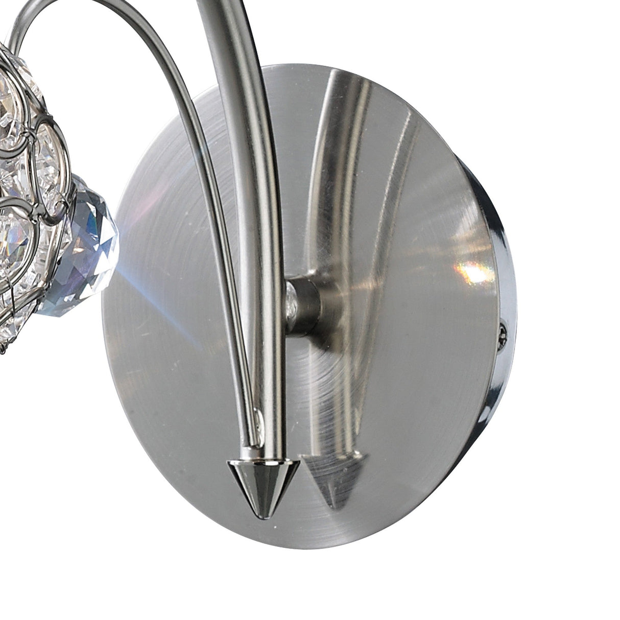 Cara 1 Light Crystal Wall Light With Switch - Nickel
