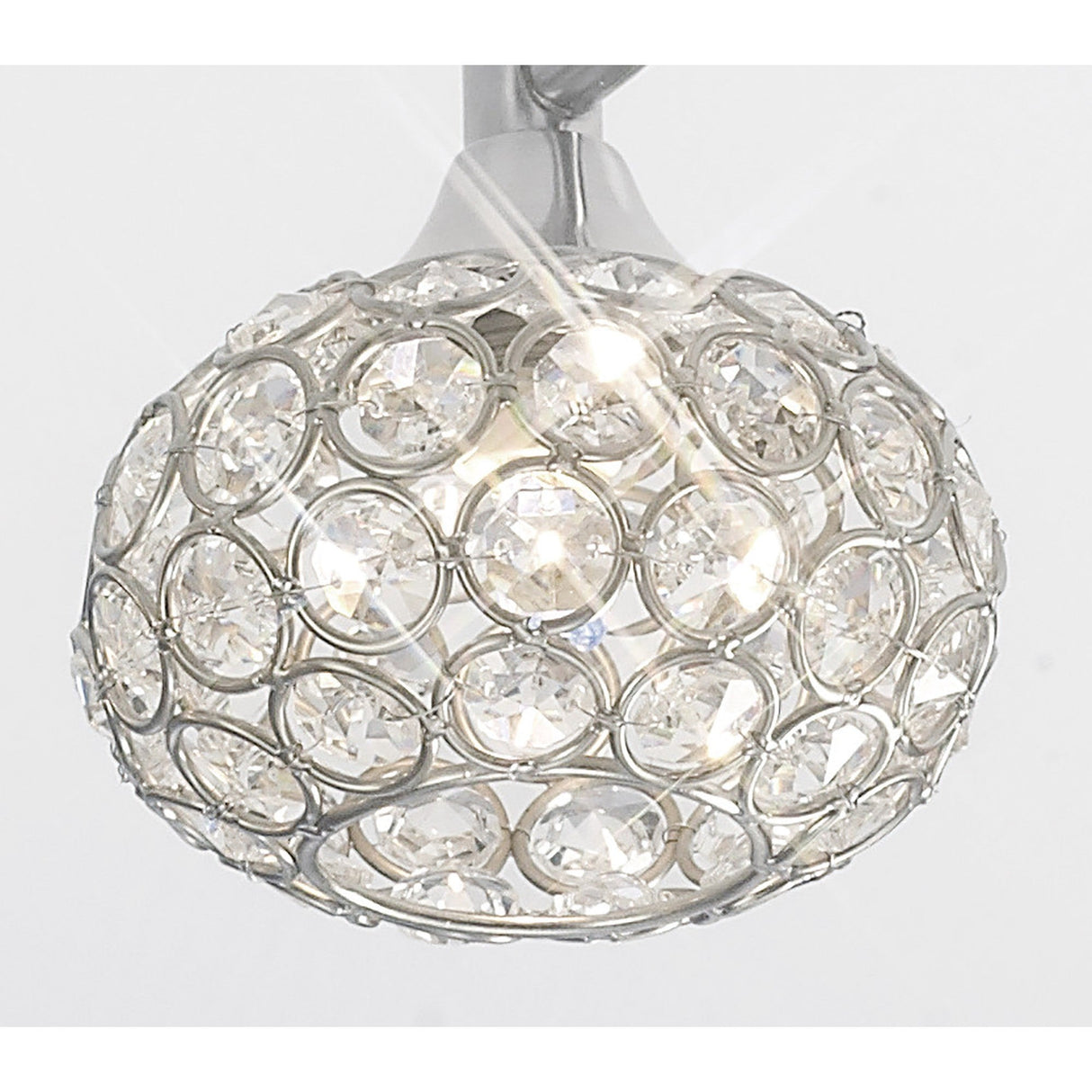 Cara 8 Light Crystal Semi-Flush Ceiling Light - Satin Nickel