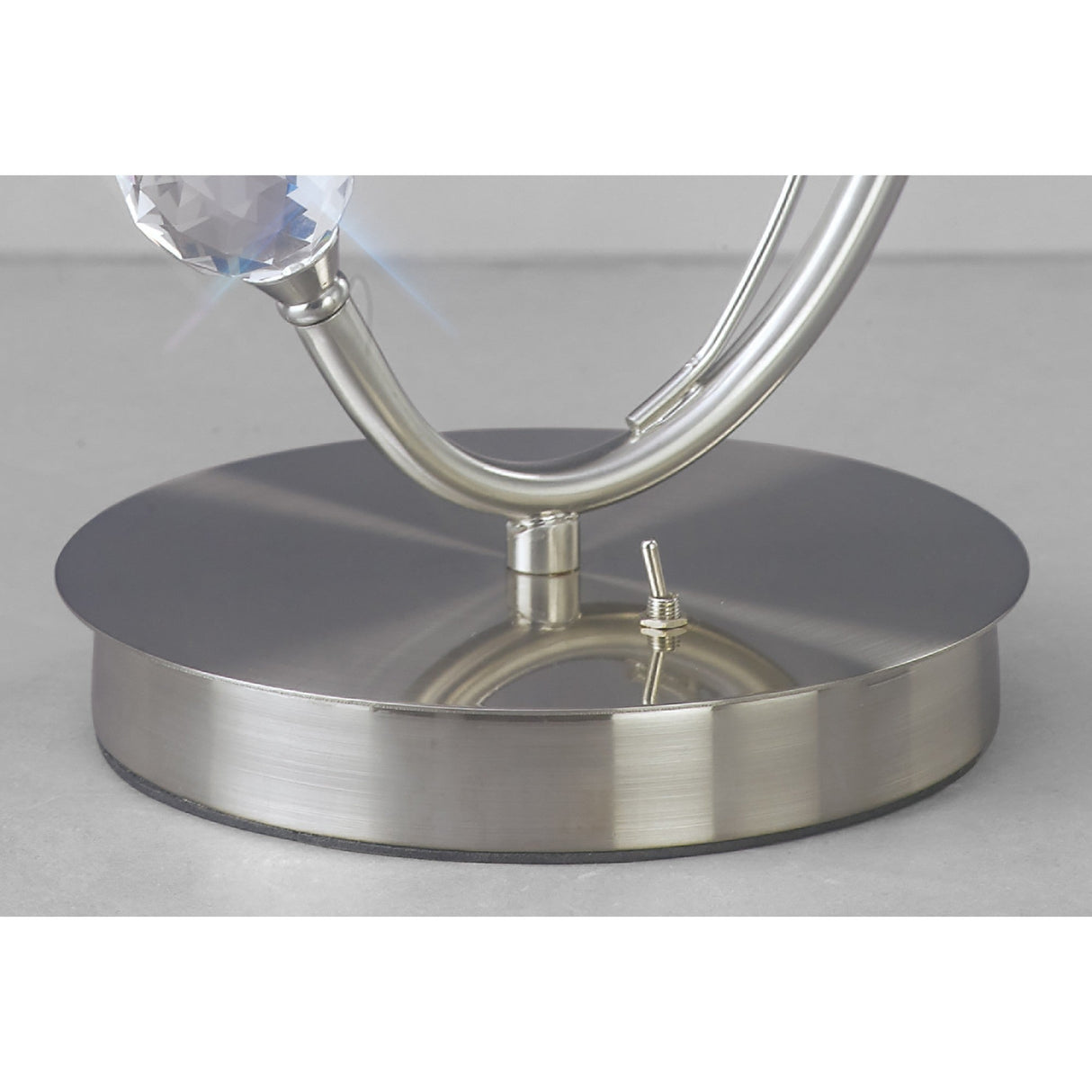 Cara 1 Light Crystal Table Lamp - Satin Nickel