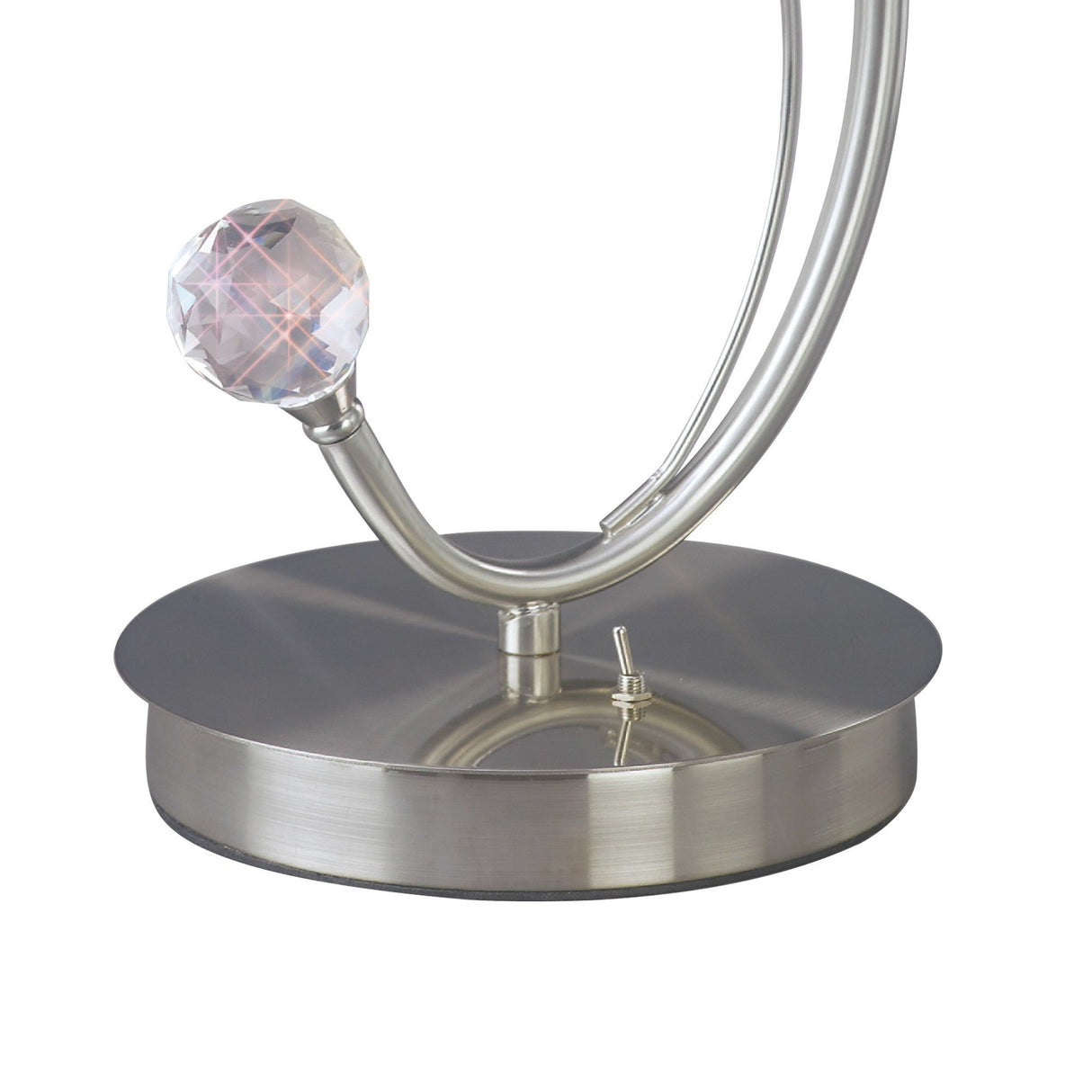 Cara 1 Light Crystal Table Lamp - Satin Nickel