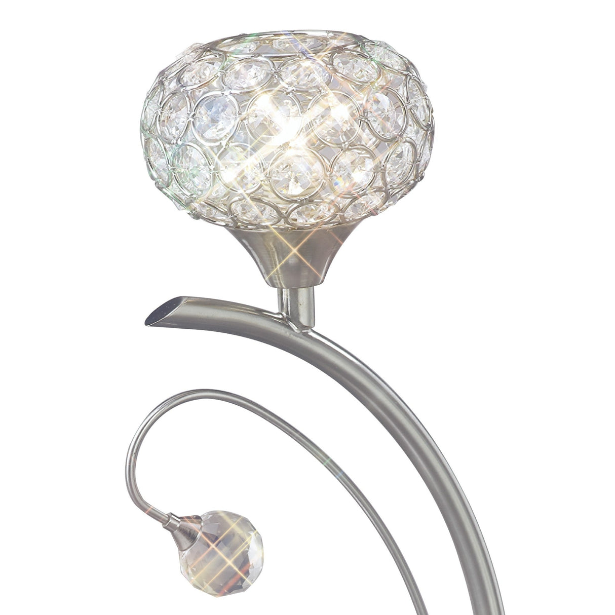 Cara 1 Light Crystal Table Lamp - Satin Nickel