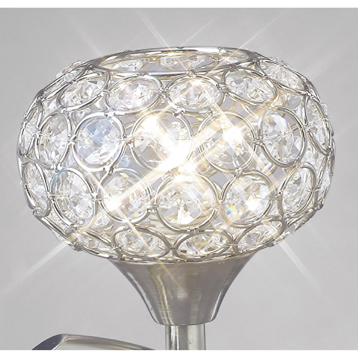 Cara 1 Light Crystal Table Lamp - Satin Nickel