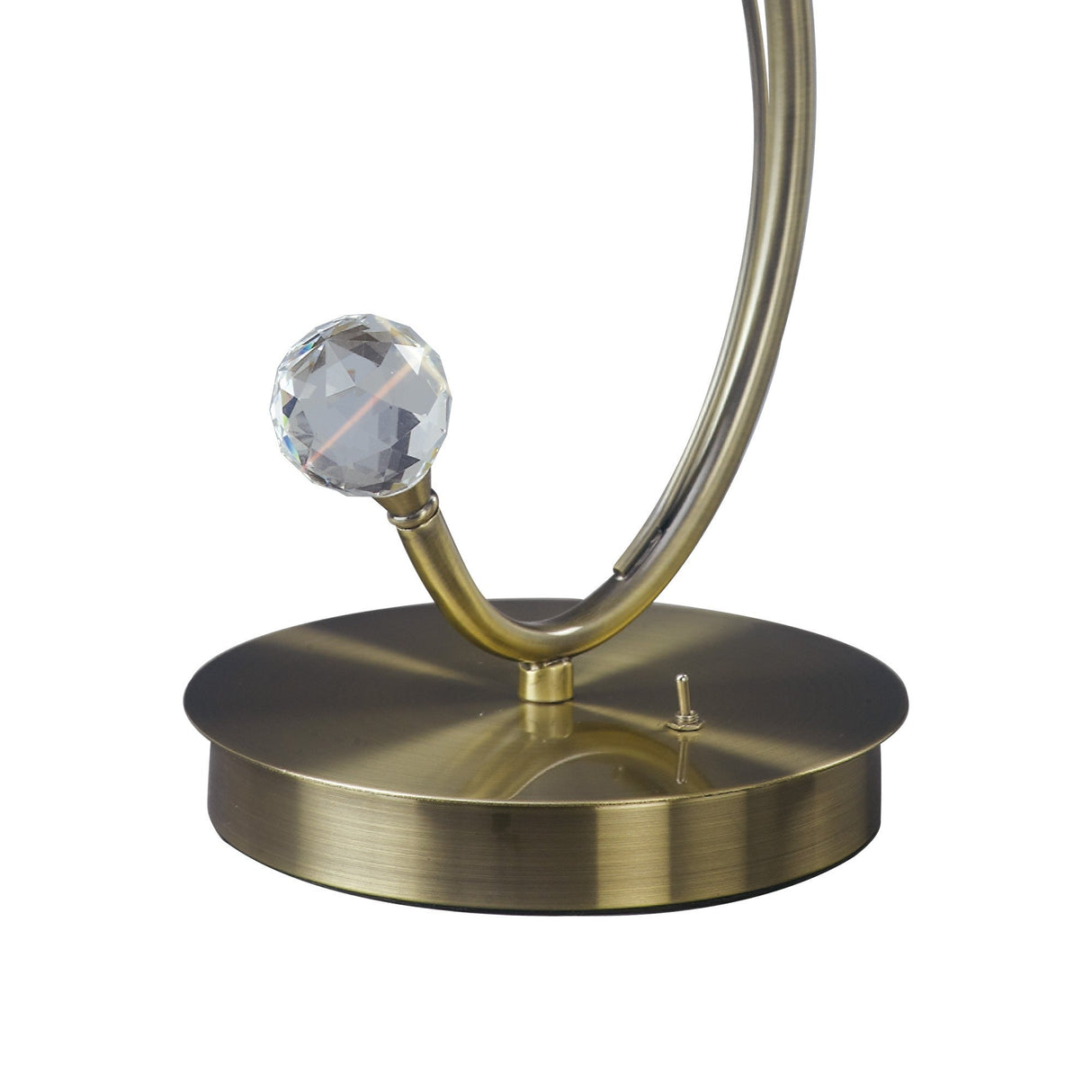 Cara 1 Light Crystal Table Lamp - Antique Brass