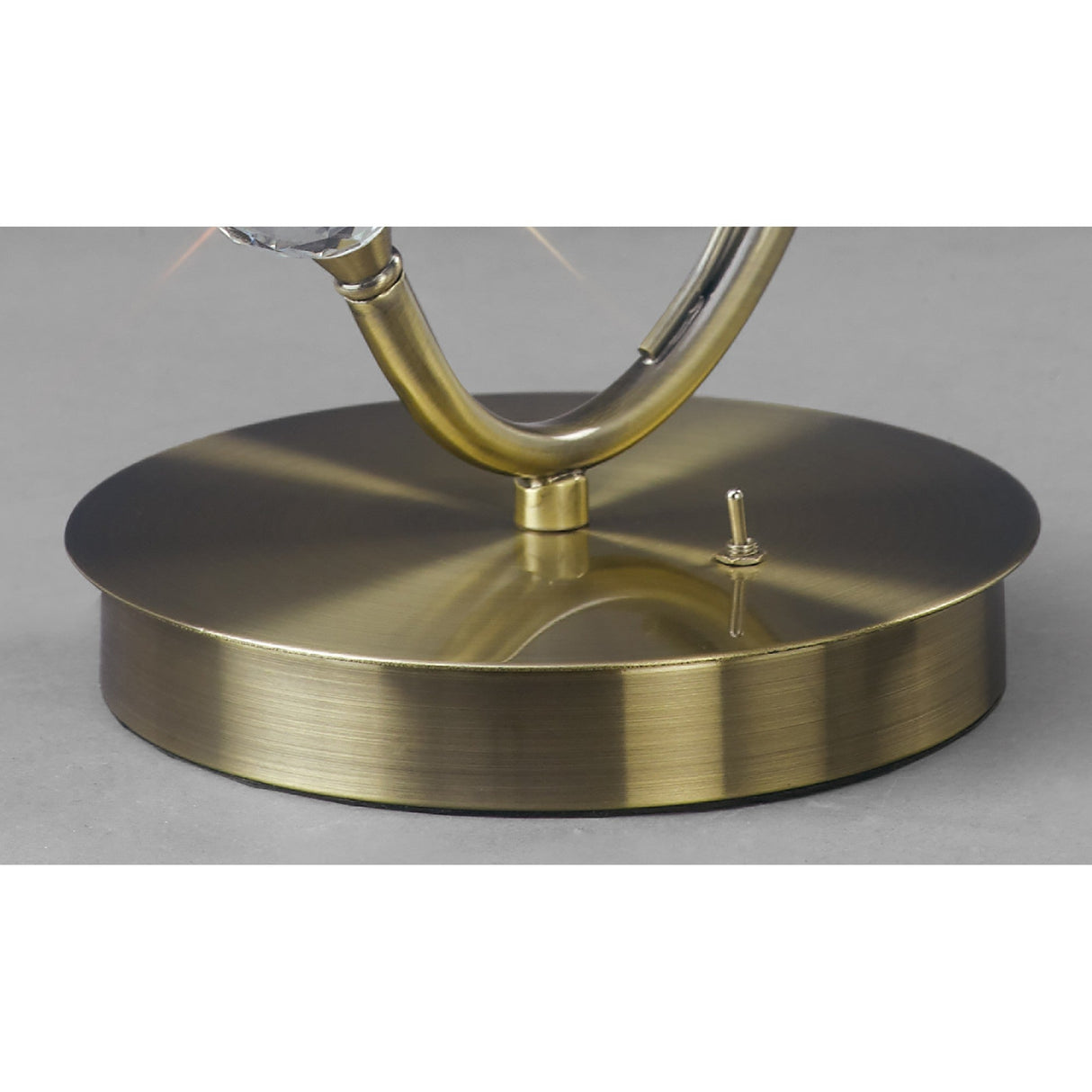 Cara 1 Light Crystal Table Lamp - Antique Brass