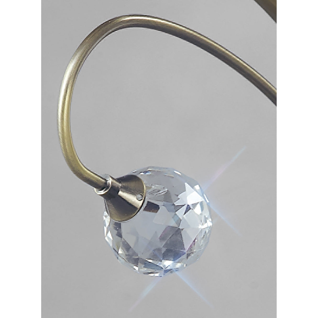 Cara 1 Light Crystal Table Lamp - Antique Brass