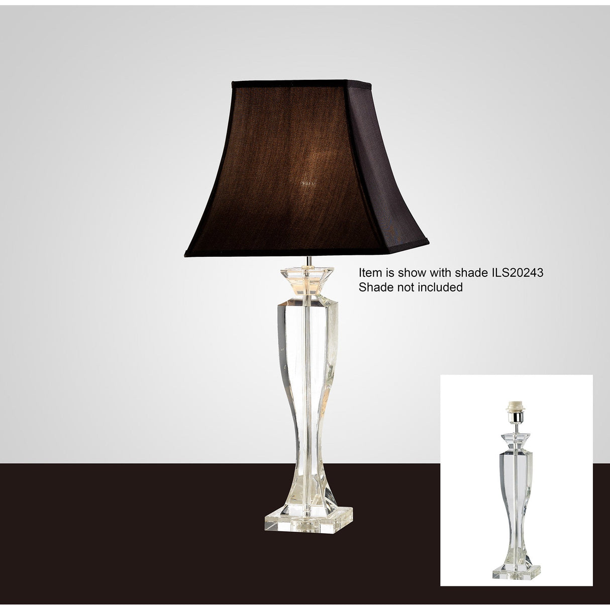 Carmela 1 Light Crystal Table Lamp - Silver (Without Shade)