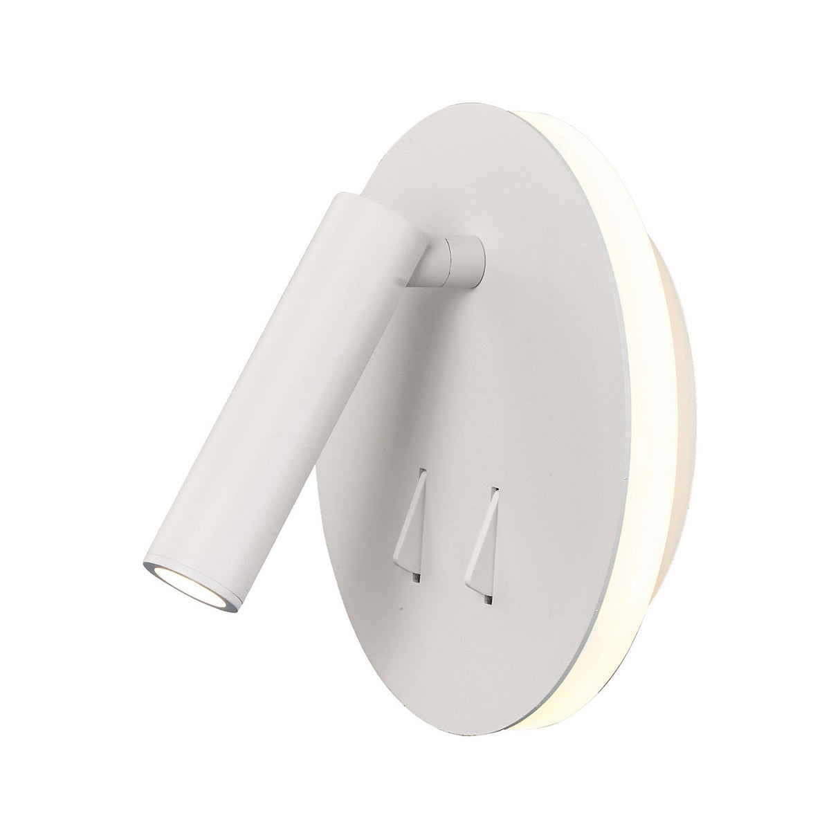 Cayman Round LED Wall/Reading Light With Switch - Matt White