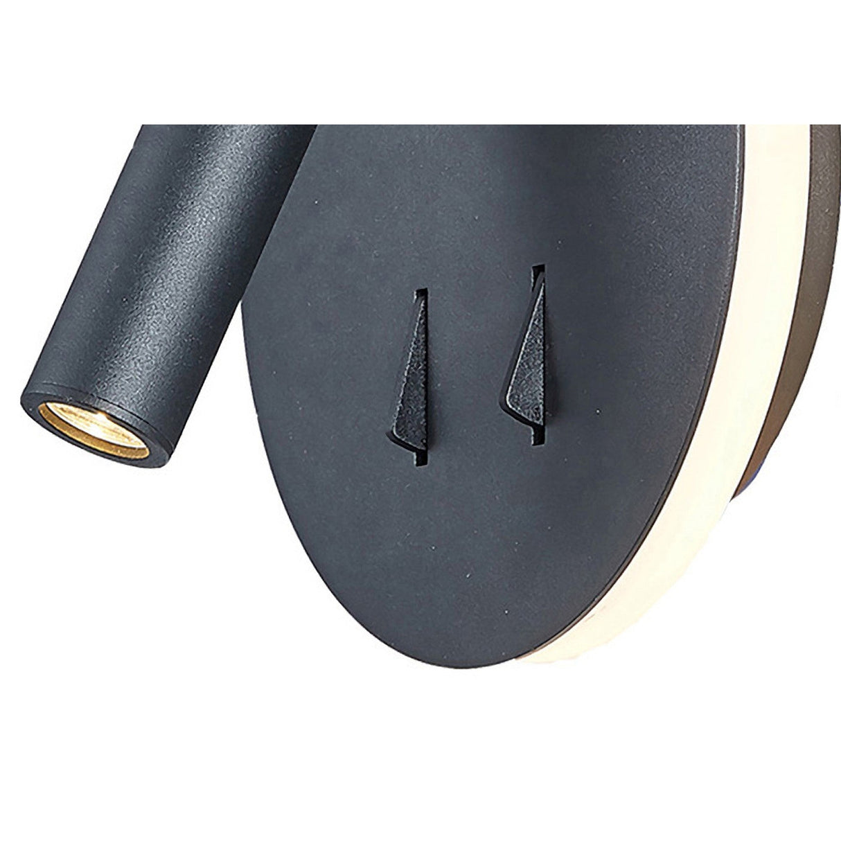 Cayman Round LED Wall/Reading Light With Switch - Sand Black