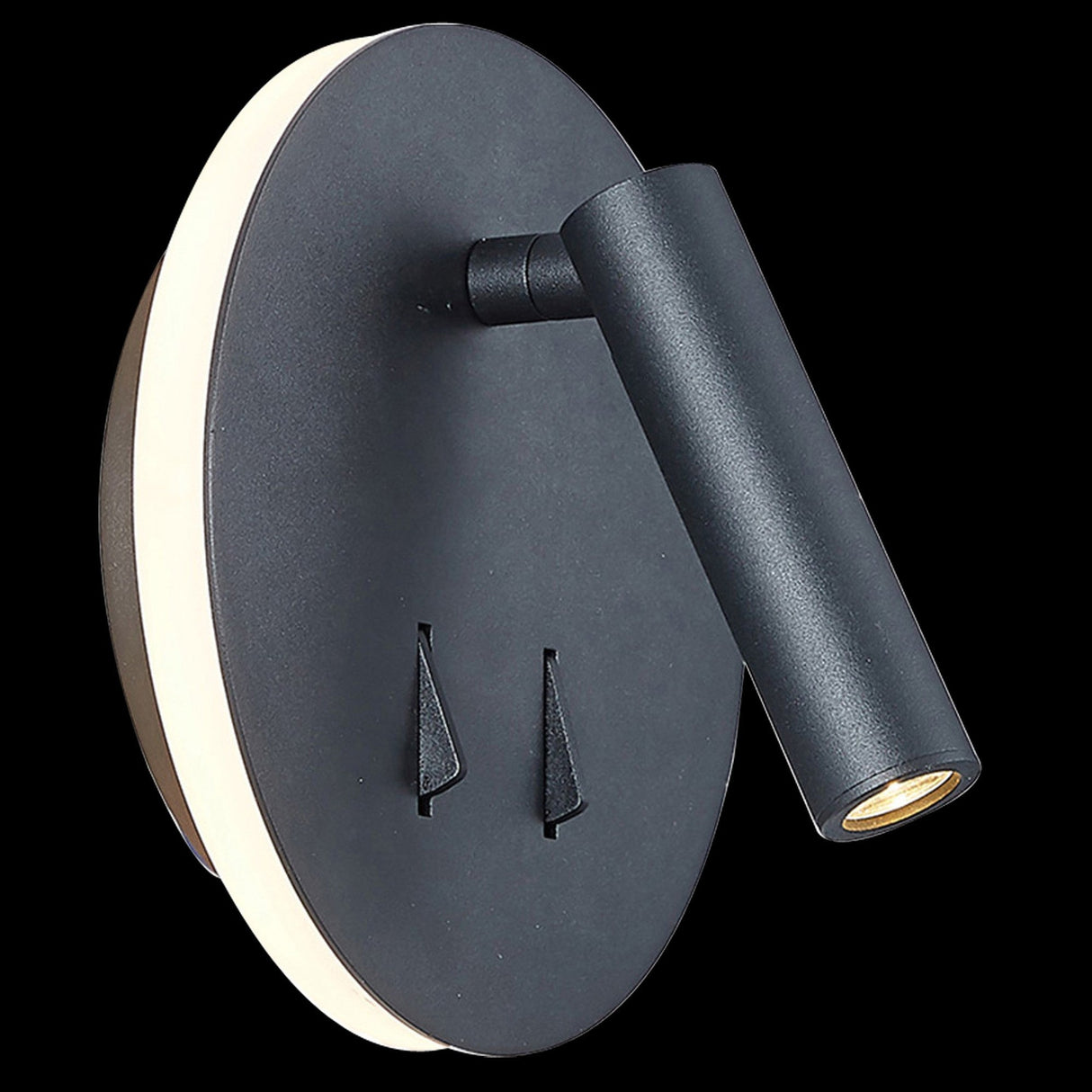 Cayman Round LED Wall/Reading Light With Switch - Sand Black