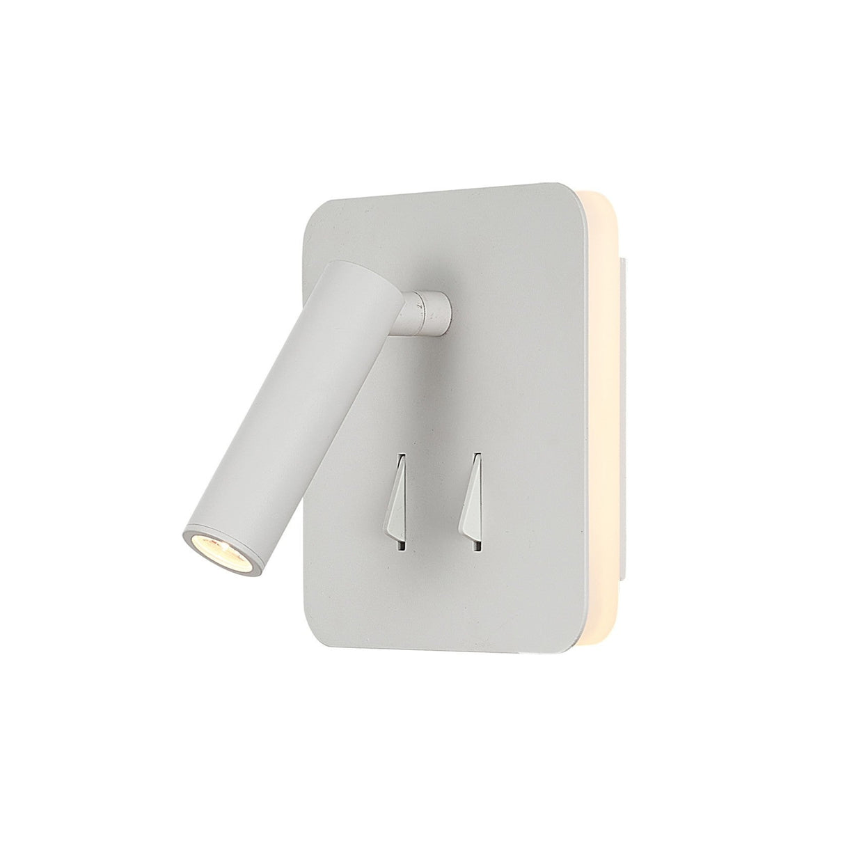 Cayman Square LED Wall/Reading Light With Switch - White