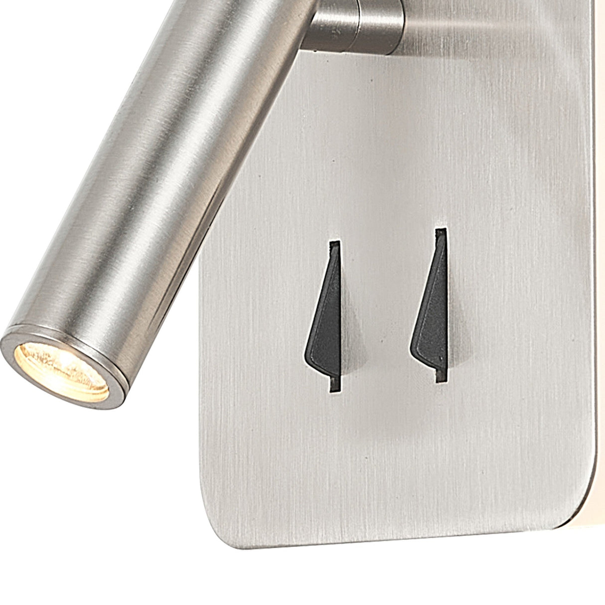 Cayman Square LED Wall/Reading Light With Switch - Satin Nickel