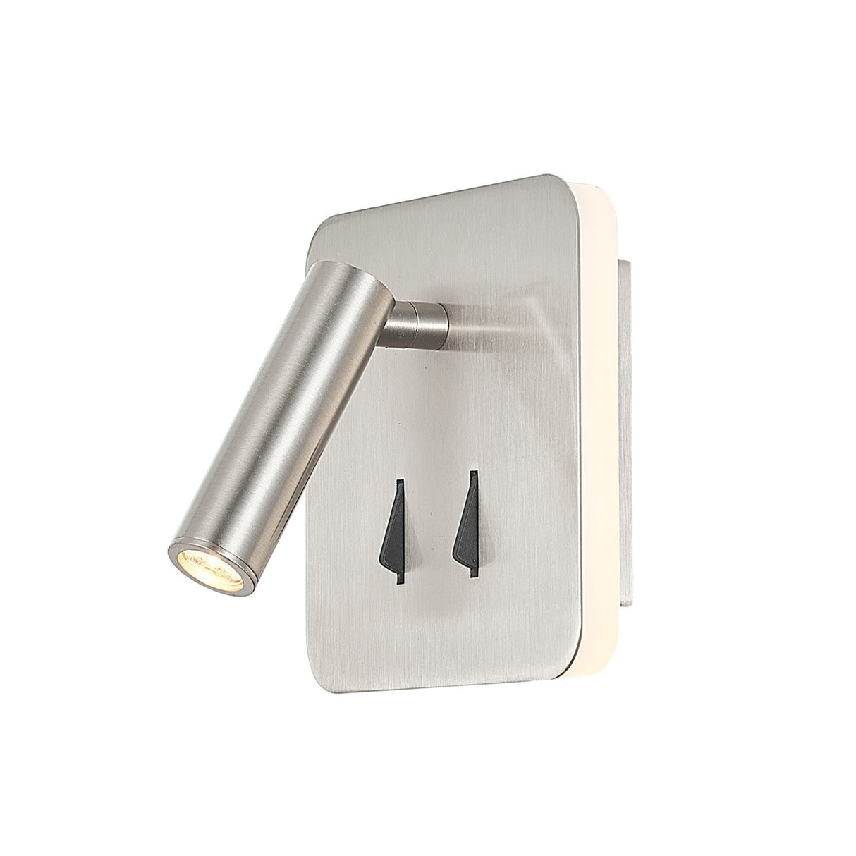 Cayman Square LED Wall/Reading Light With Switch - Satin Nickel