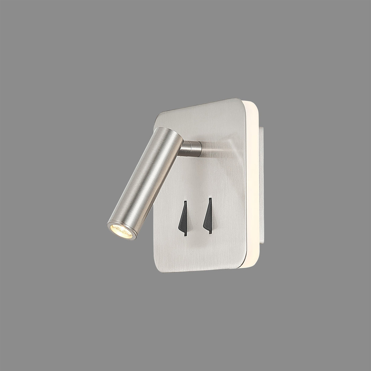 Cayman Square LED Wall/Reading Light With Switch - Satin Nickel
