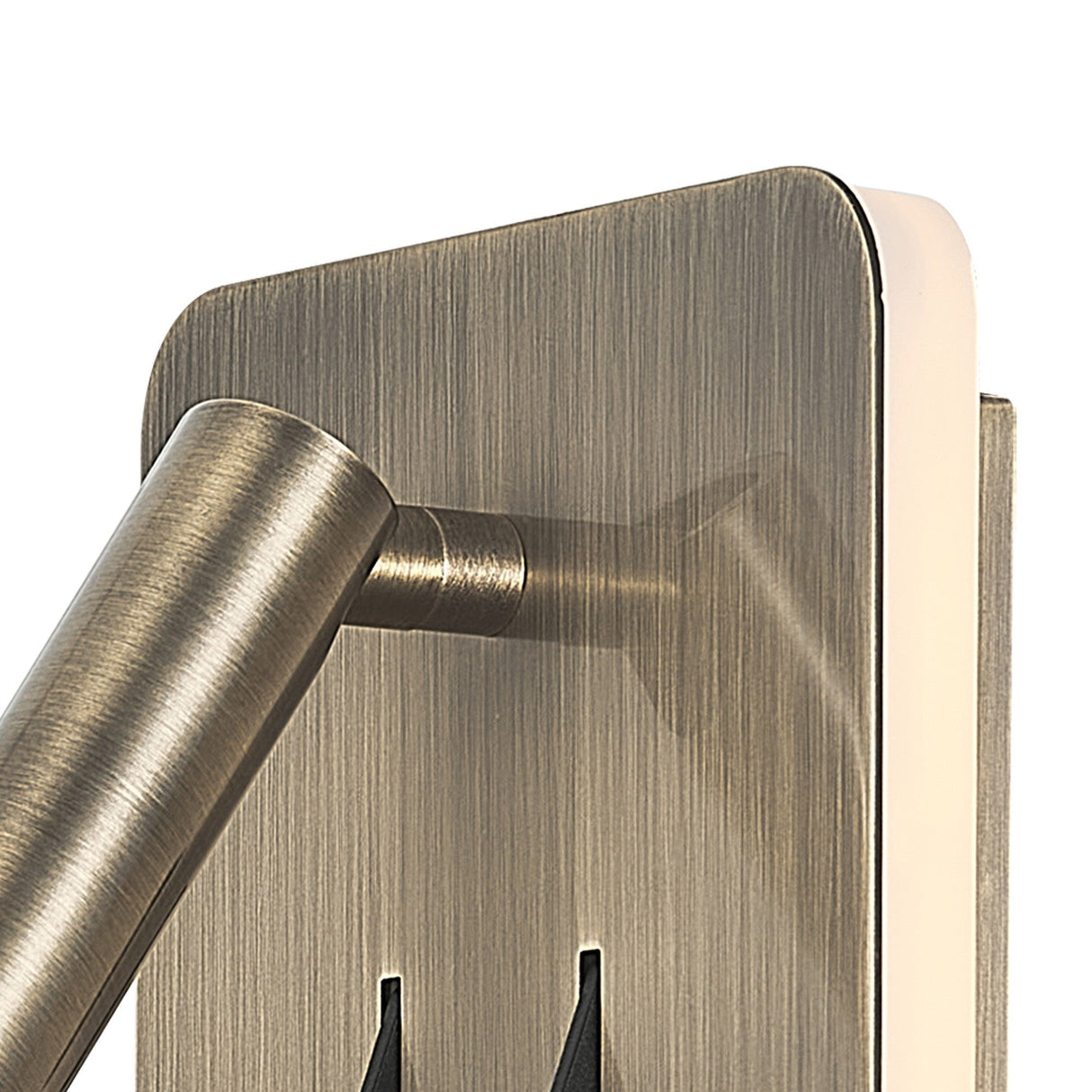 Cayman Square LED Wall/Reading Light With Switch - Antique Brass