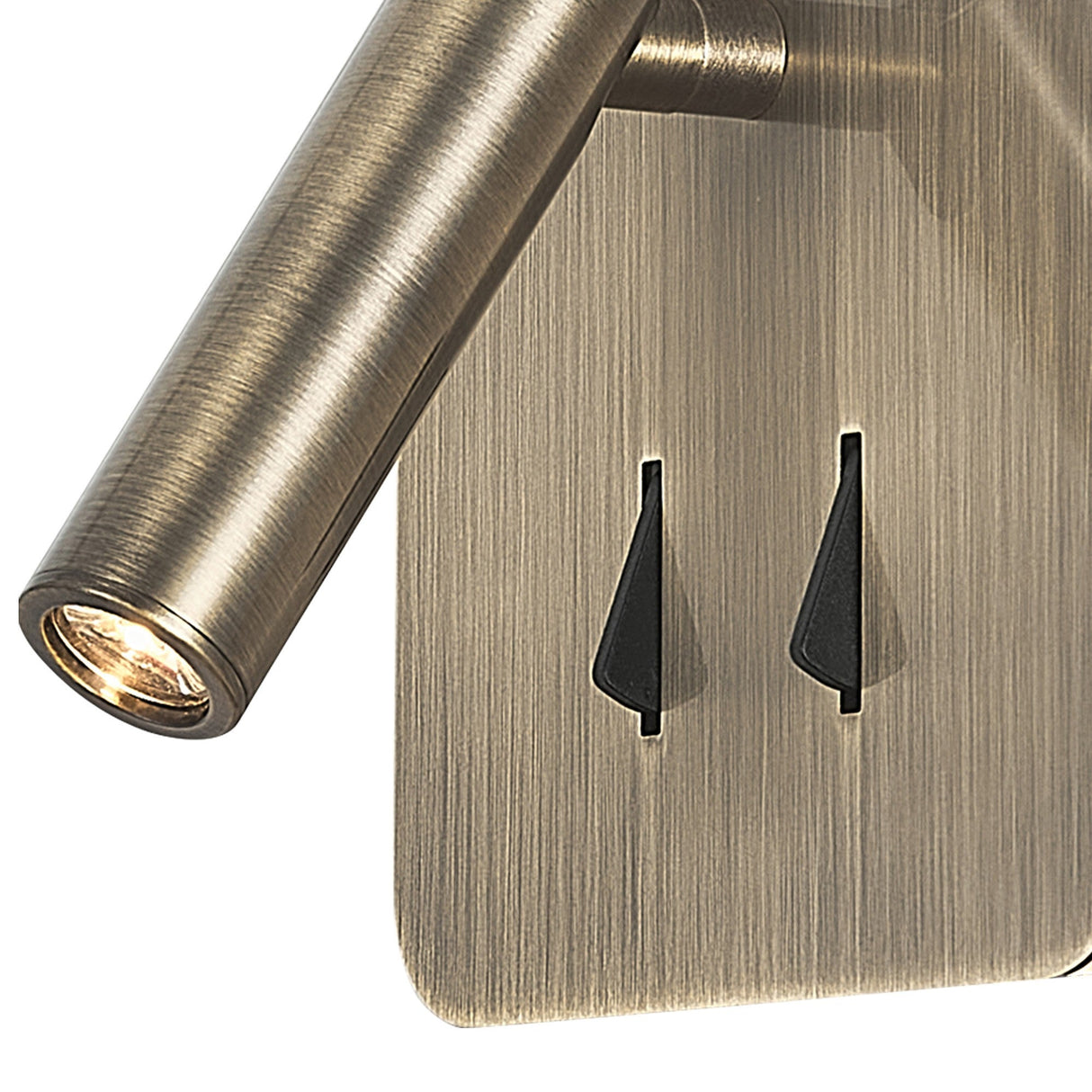 Cayman Square LED Wall/Reading Light With Switch - Antique Brass