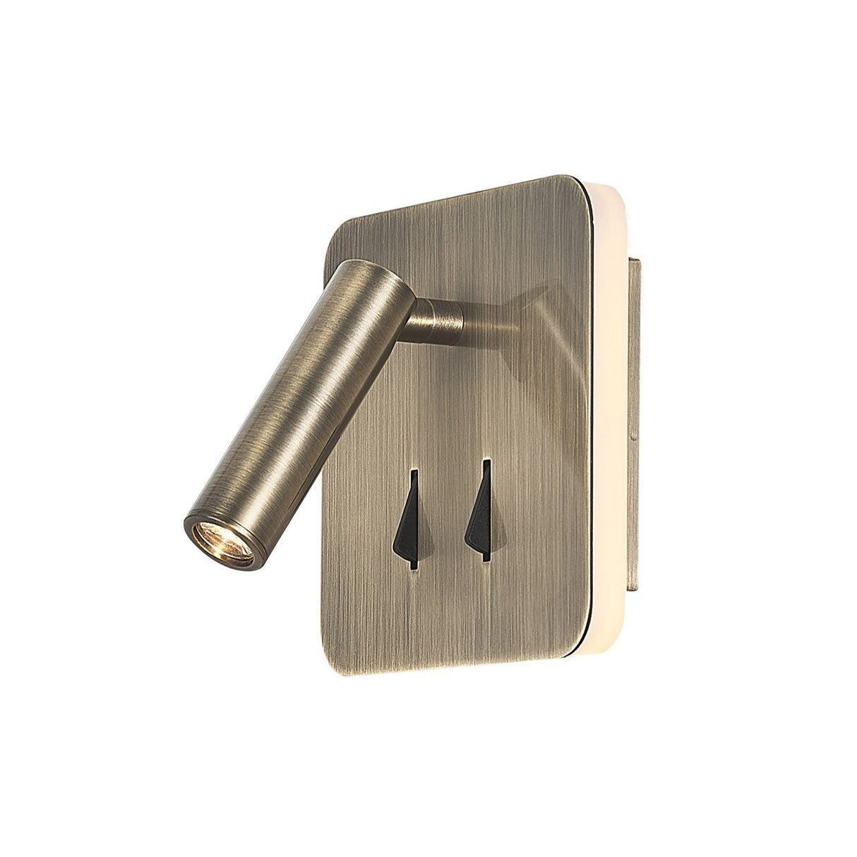 Cayman Square LED Wall/Reading Light With Switch - Antique Brass