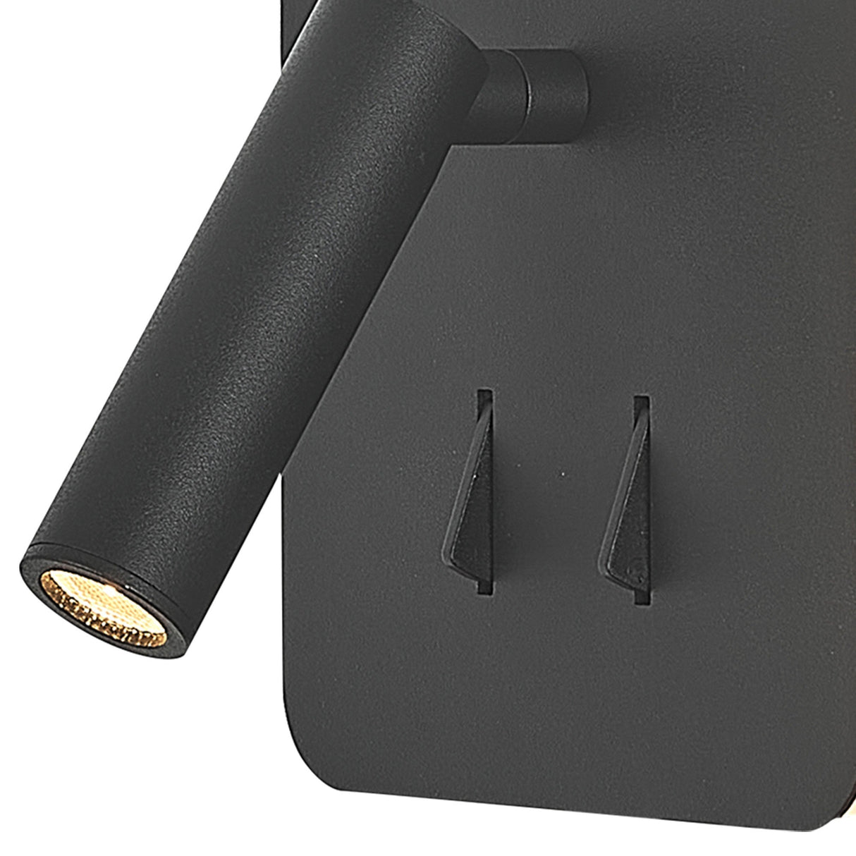 Cayman Square LED Wall/Reading Light With Switch - Sand Black