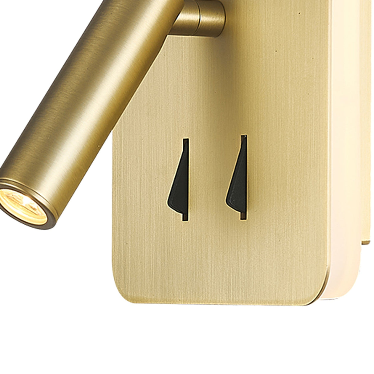 Cayman Square LED Wall/Reading Light With Switch - Satin Gold