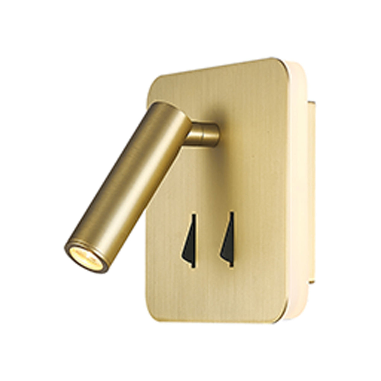Cayman Square LED Wall/Reading Light With Switch - Satin Gold