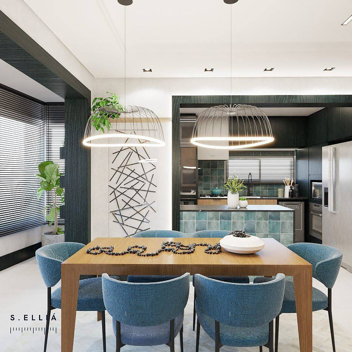 Celeste Medium 2 Light LED Pendant Light 30W 3000K - White