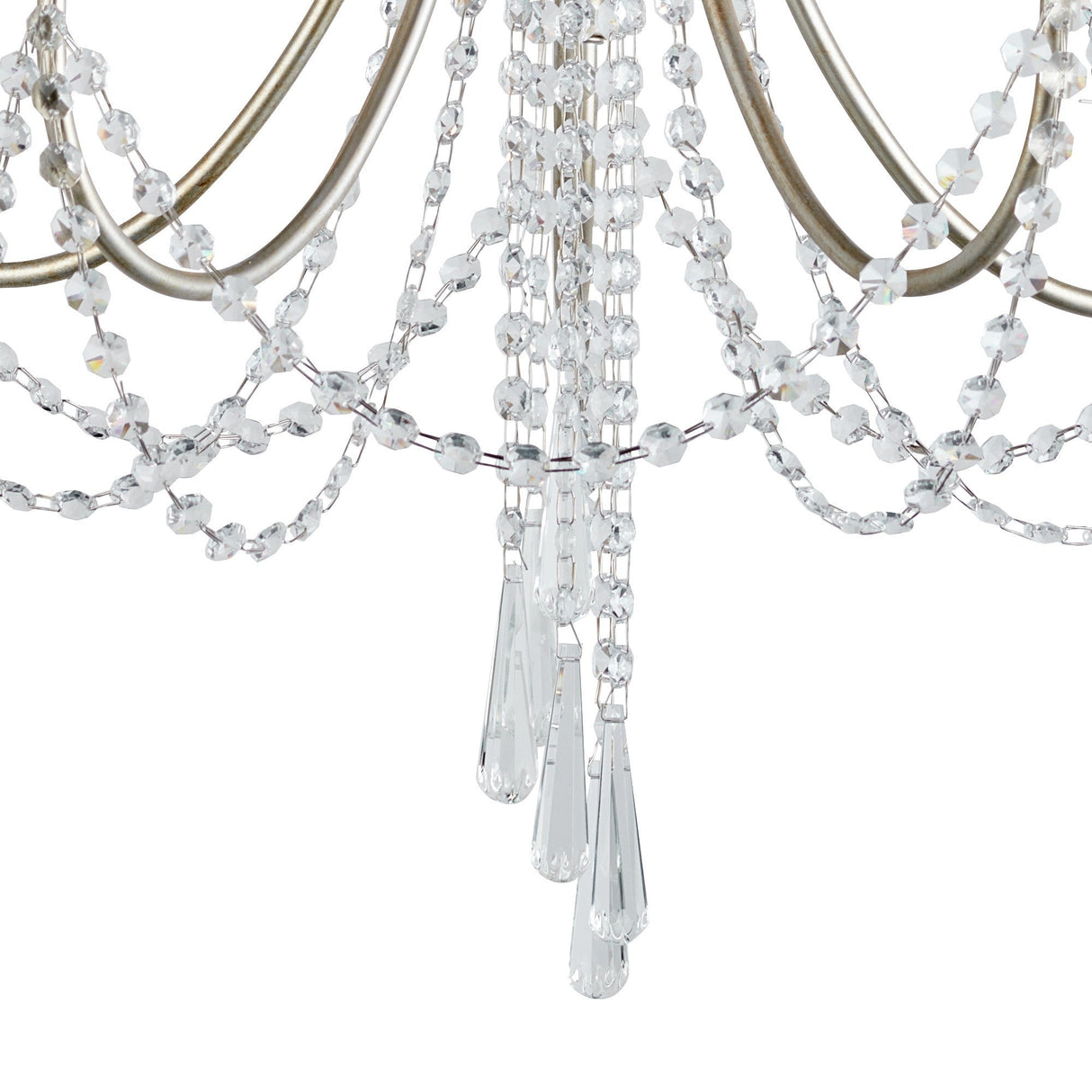 Celine 56cm 5 Light Crystal Chandelier - Aged Silver