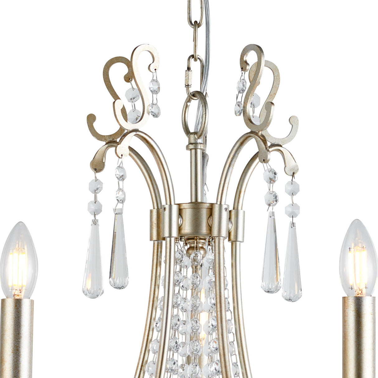 Celine 56cm 5 Light Crystal Chandelier - Aged Silver