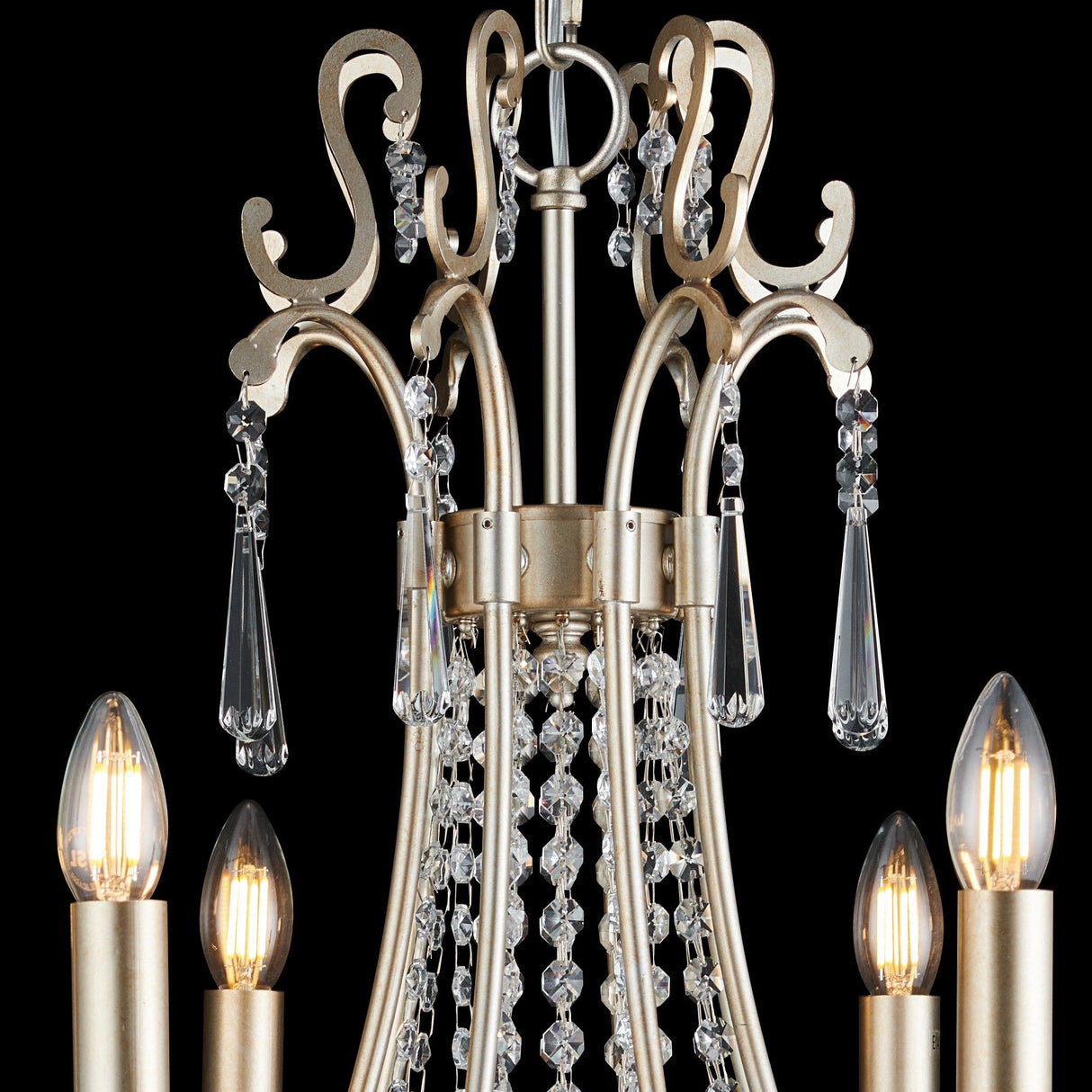 Celine 70cm 8 Light Crystal Chandelier - Aged Silver