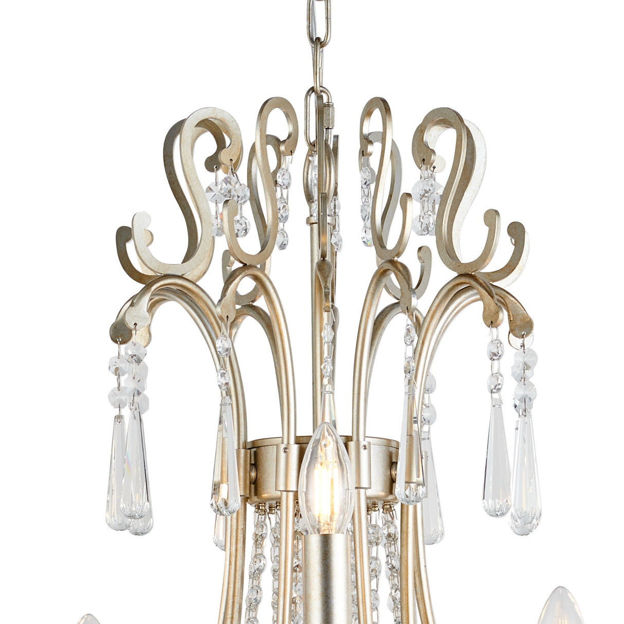 Celine 80cm 12 Light Crystal Chandelier - Aged Silver