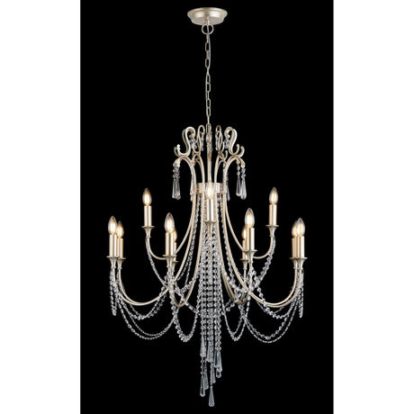 Celine 80cm 12 Light Crystal Chandelier - Aged Silver