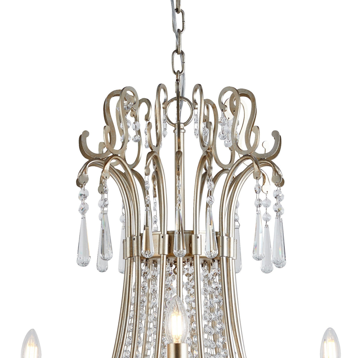 Celine 122cm 15 Light Crystal Chandelier - Aged Silver