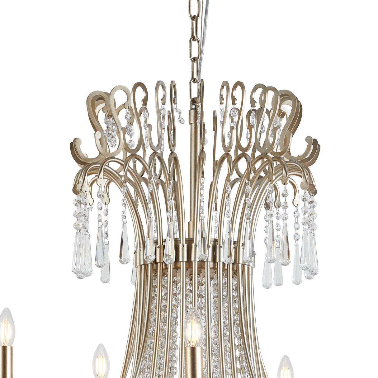 Celine 158cm 28 Light Crystal Chandelier - Aged Silver